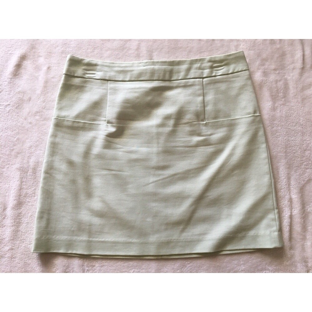 Leyla Mint Green Cotton Spandex Skirt Back Zip SZ 4